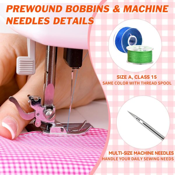 125 Pcs Sewing Thread Kit, 36 Assorted Colors Machine Threads with Spools, 400 Yards Prewound Bobbins Threads Set with 50 Pcs Machine Needles for Universal Sewing Machines Use - Image 4