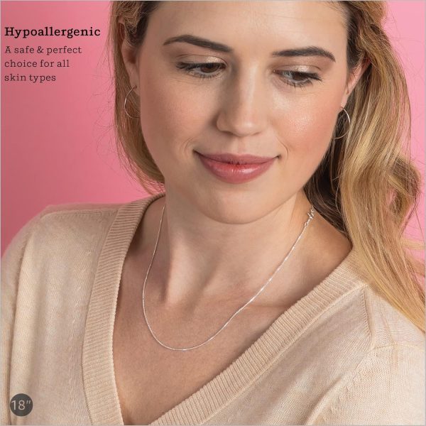 18k Gold Over Sterling Silver 1mm Box Chain Necklace Made in Italy | 925 Sterling Silver Necklace for Women | Rose Gold Chain for Women Men - Image 2