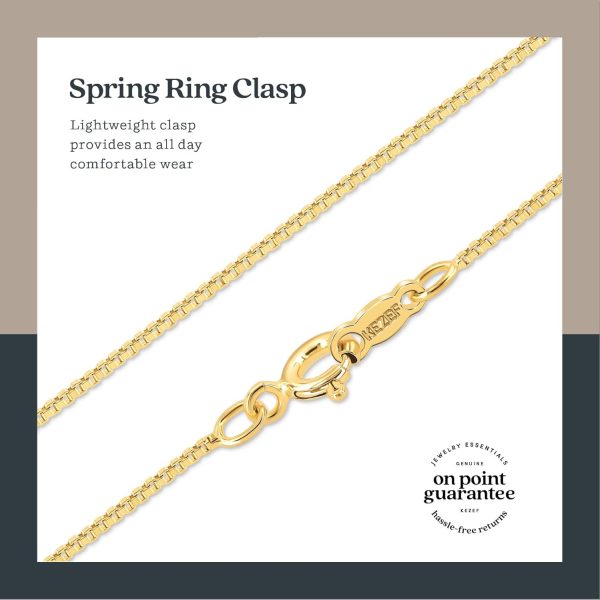 18k Gold Over Sterling Silver 1mm Box Chain Necklace Made in Italy | 925 Sterling Silver Necklace for Women | Rose Gold Chain for Women Men - Image 4