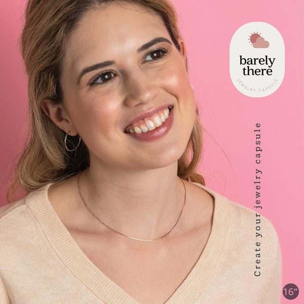 18k Gold Over Sterling Silver 1mm Box Chain Necklace Made in Italy | 925 Sterling Silver Necklace for Women | Rose Gold Chain for Women Men - Image 6