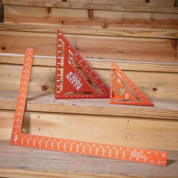 Klein Tools 935FSQ Framing Square, 24-Inch x 16-Inch, L Shape Carpenter Woodworking Tool with Laser Etched Rafter Tables and Octagon Scales - Image 11