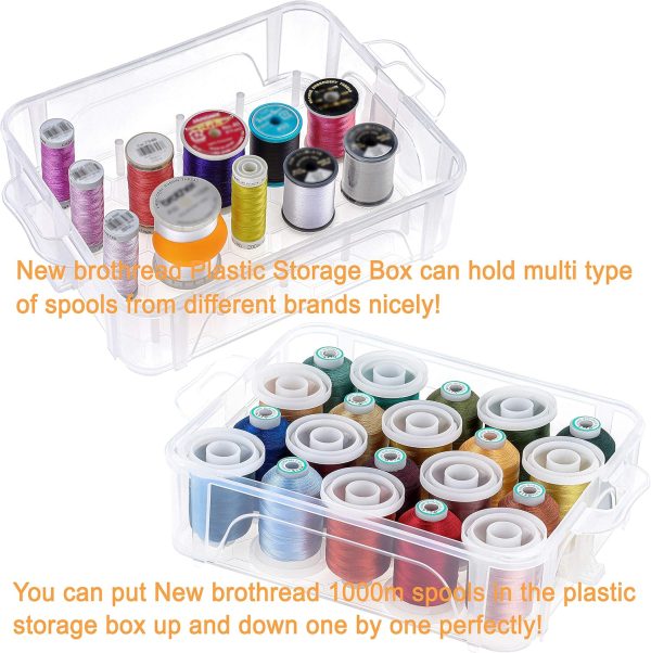 New brothread 80 Spools 500m Each Embroidery Machine Thread with Clear Plastic Storage Box - Colors Compatible with Janome and Robison-Anton Colors - Image 4