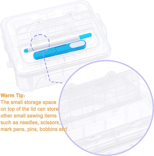 New brothread 80 Spools 500m Each Embroidery Machine Thread with Clear Plastic Storage Box - Colors Compatible with Janome and Robison-Anton Colors - Image 5