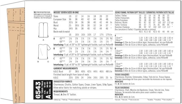 New Look Misses' Easy Tops Sewing Pattern Packet, Design Code V1772, Sizes 10-12-14-16-18-20-22, Multicolor - Image 2